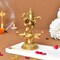 Dancing Ganesha Solid Brass Diya Deepam Vilakku Samai Oil Lamp with Base Home Pooja Room Diwali Decorations Mandir Temple Ganesha Akhand Diya Hindu Puja Religious Deepawali Return Gift